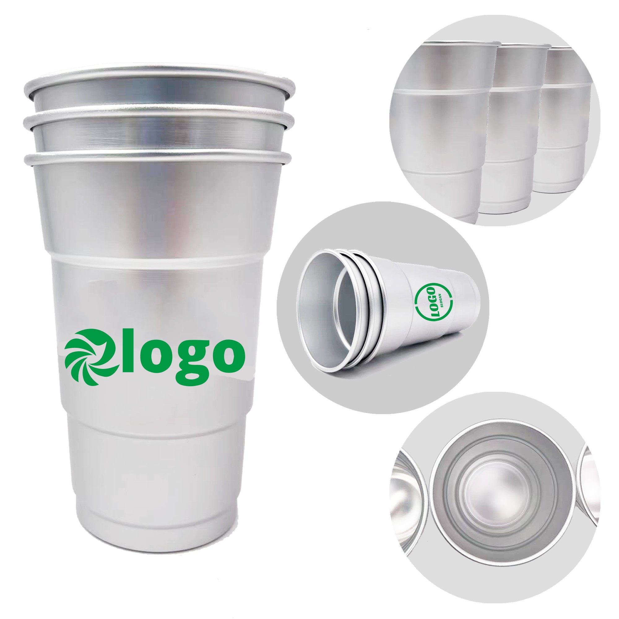 16 oz. Cold Drink Beer Mug Stadium Metal Aluminum Cup 2
