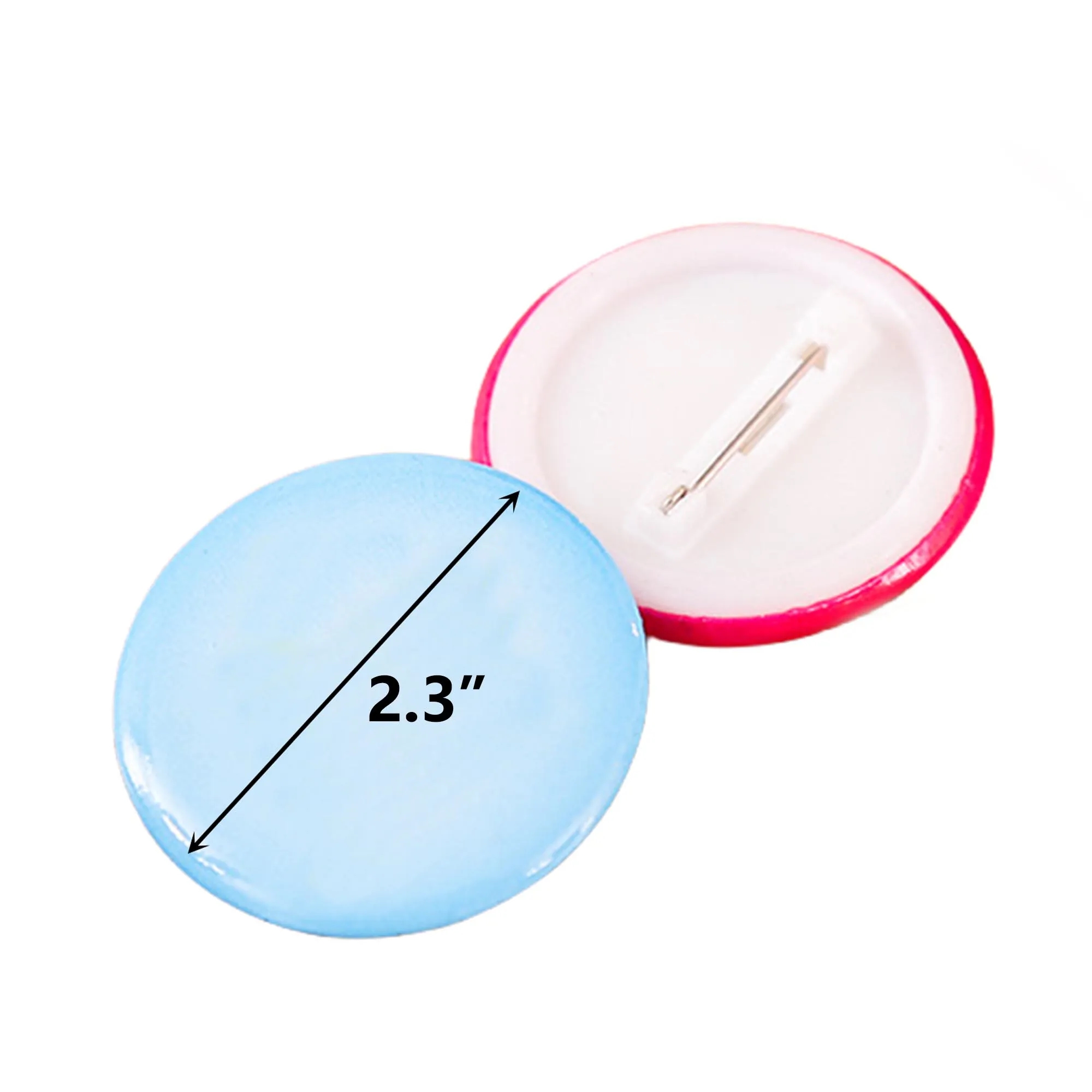 MOQ 20pcs 2.3" Round Plastic/Tinplate Full-Color Pin Badge 3