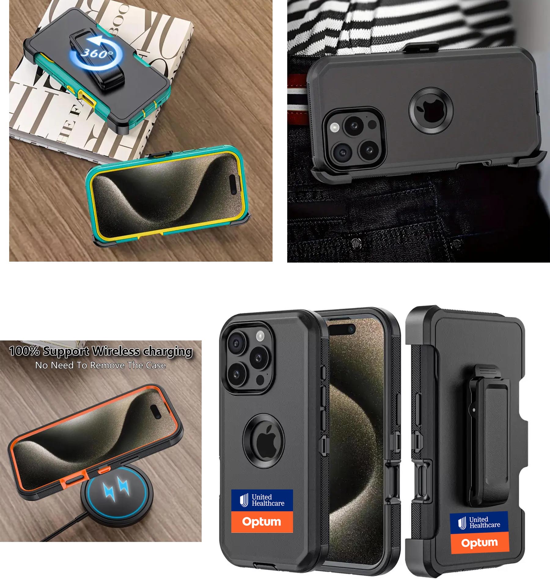iBank ® iPhone 16 Pro Max Shockproof Case with Belt Clip and a kickstand 2