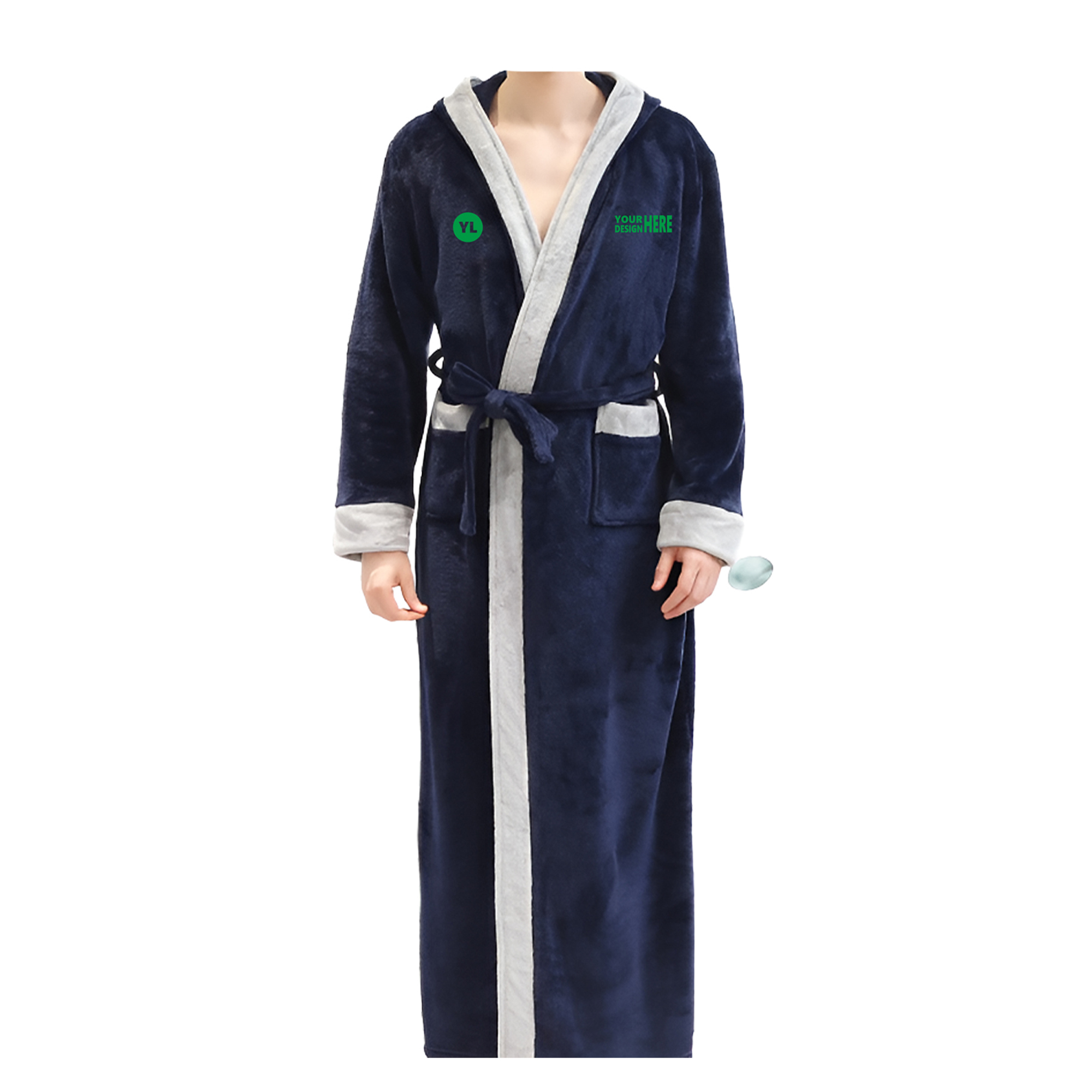 MOQ50 Custom Flannel Hooded Bathrobe For Comfort 2