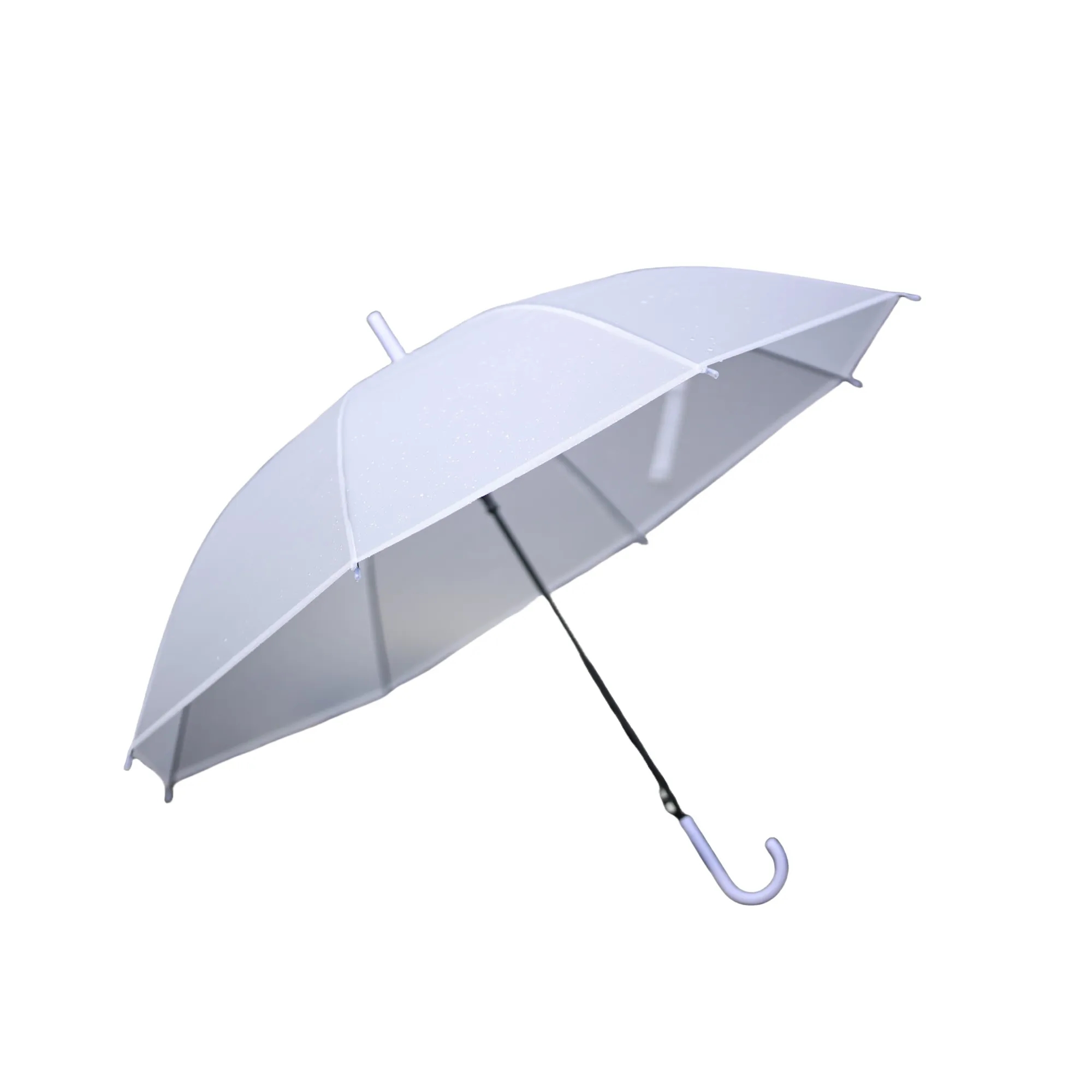 White Windproof Wedding Umbrellas with J Hook Handle 1