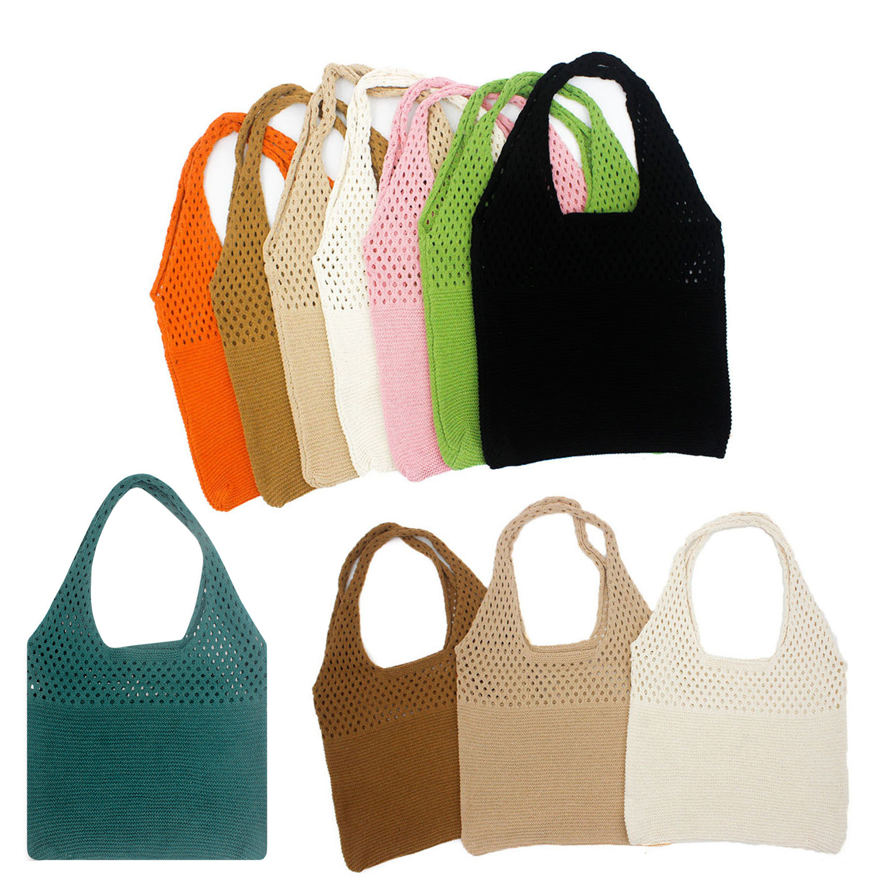 Cotton Mesh Knitted Tote Bag, custom tote bag with logo imprint 3