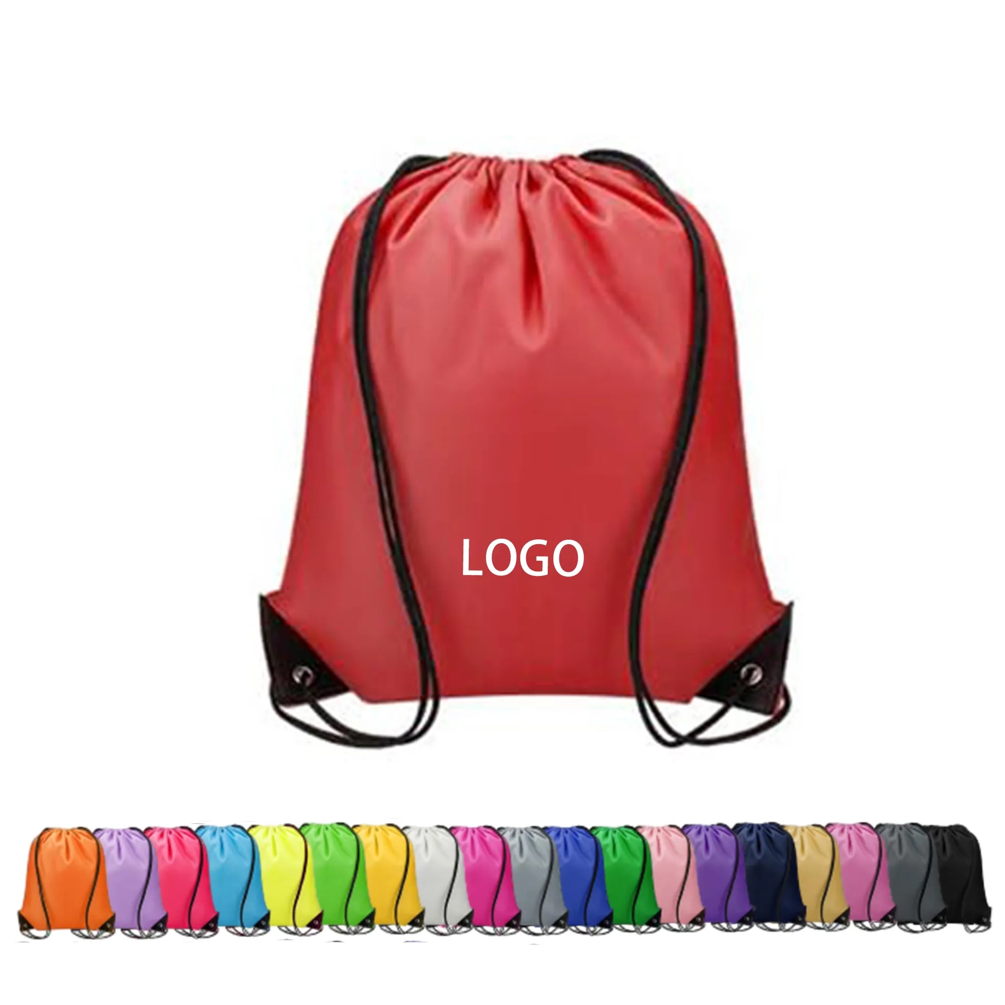 13.4"X16.9" Polyester Drawstring Bag Gym Backpacks