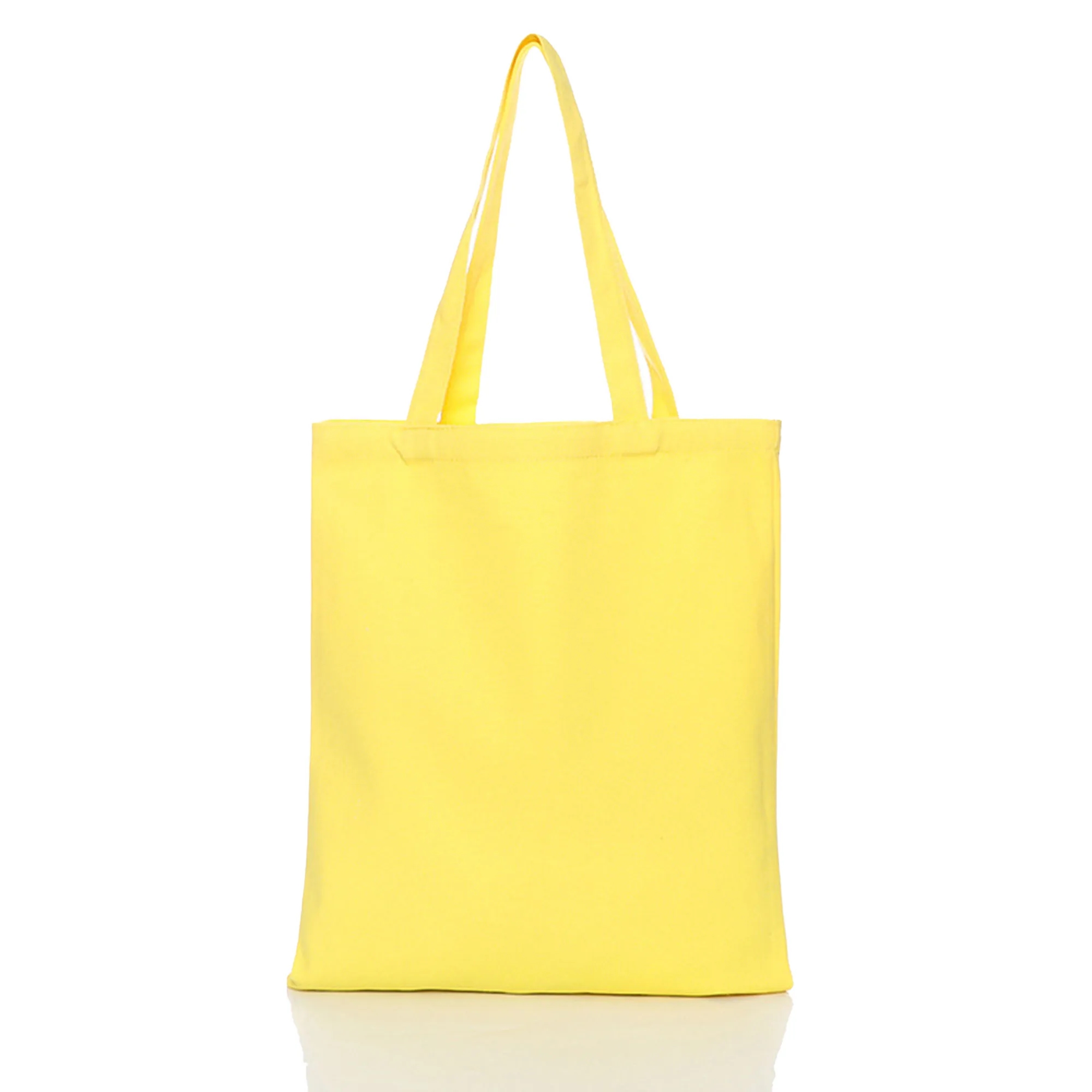 MOQ 10 Polyester Cotton Solid Color Hand-Held Canvas Bag, custom tote bag with logo imprint 6