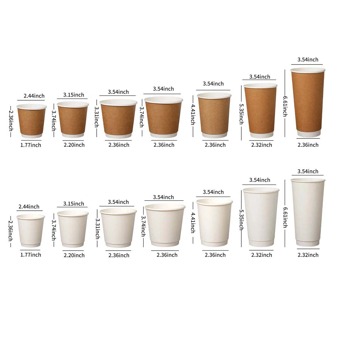 Eco Friendly Paper Coffee Cups with Heat Protection 25