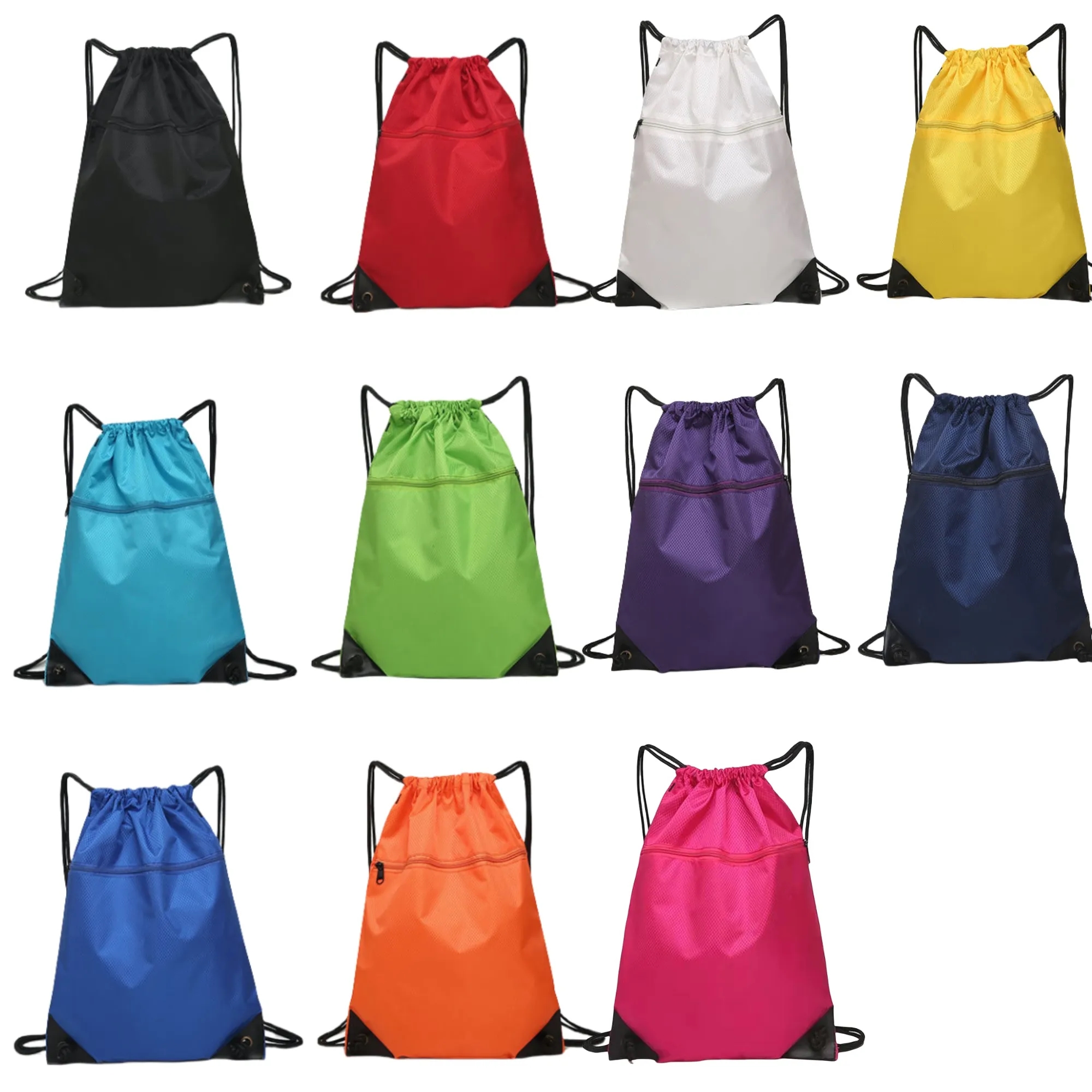 Waterproof Drawstring Bags Sports Backpack With Zipper 2
