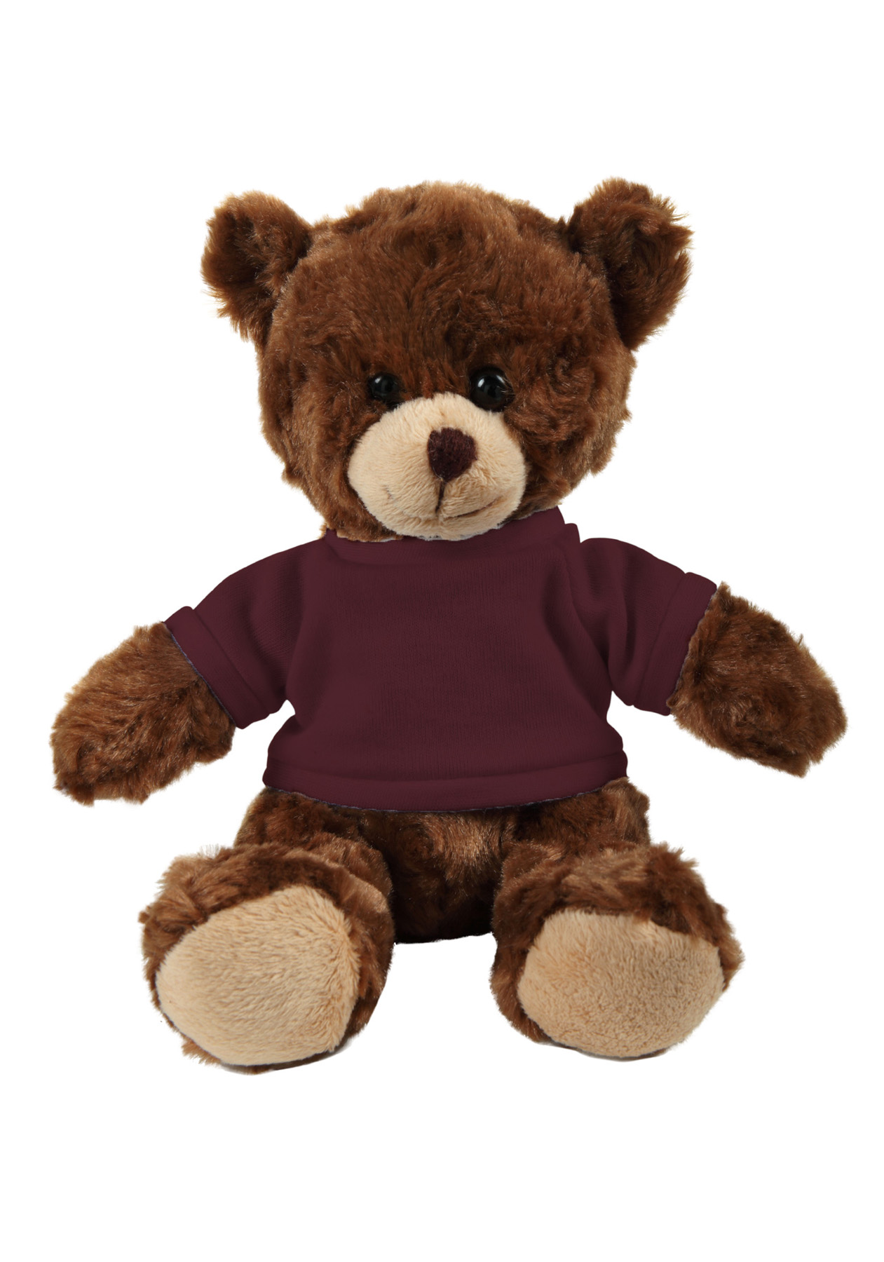 soft plush  Chocolate Curly Sitting Bear with t-shirt 12