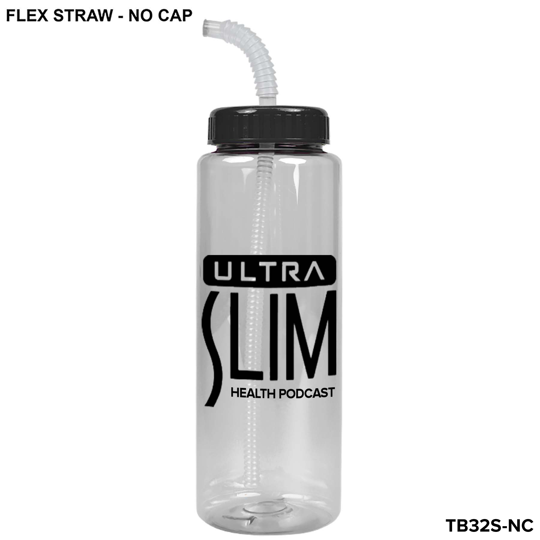 The Guzzler - 32 oz. Transparent Bottle with Straw 4