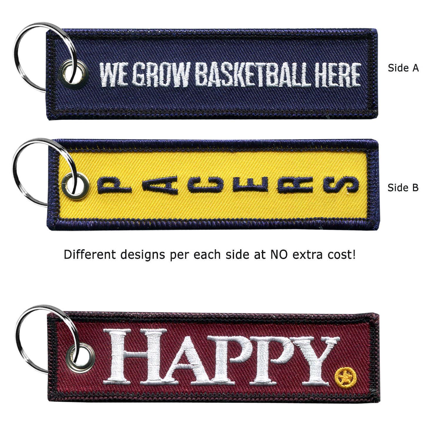 1" x 4" Two Sided Embroidered Medium Size Key Ring 5
