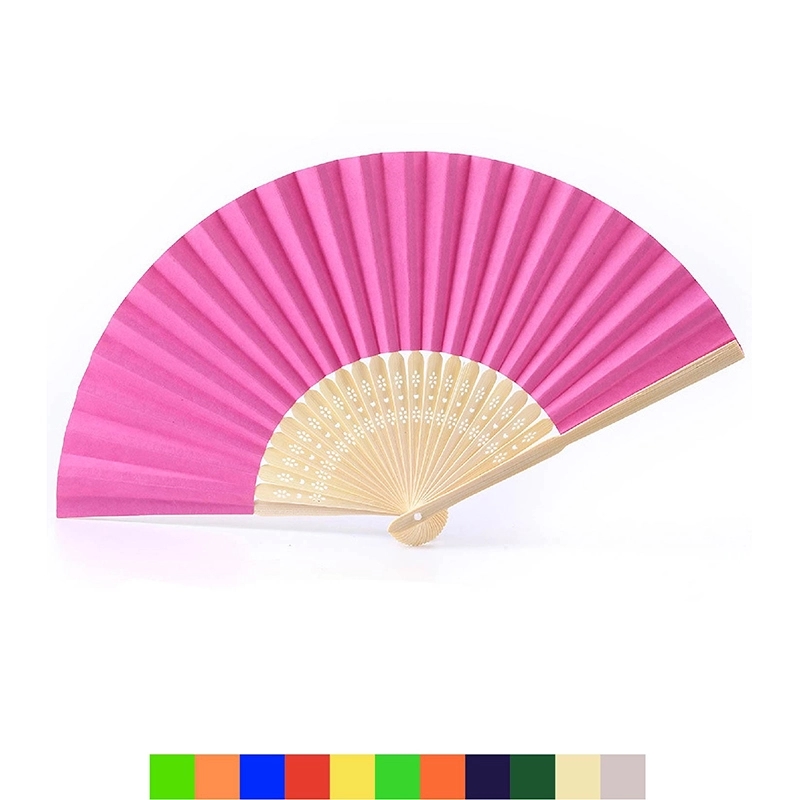 Full-color Folding Bamboo Paper Hand Fan 6
