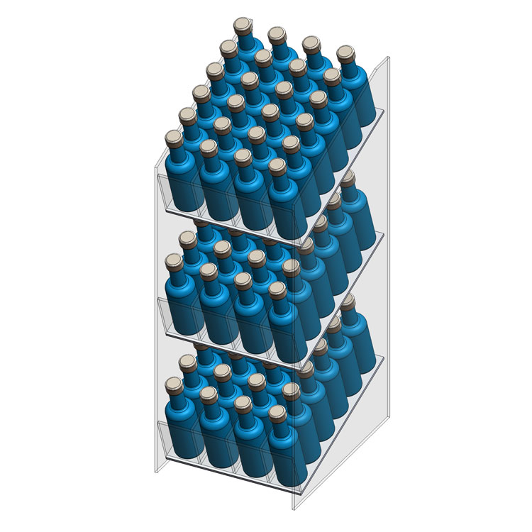3 Tier Acrylic Beverage Display 4 Rows