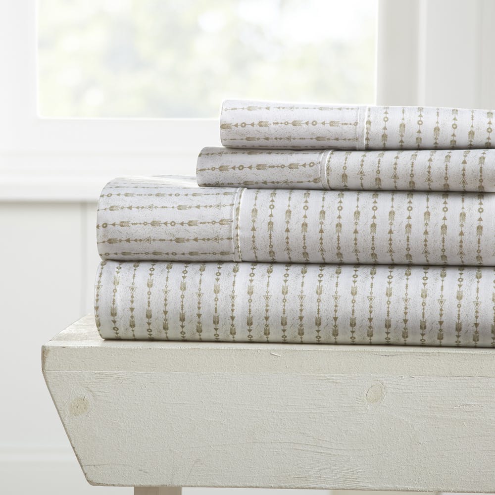 Bed Sheet Sets - Sage Cali King Arrow Design 4 Set 1