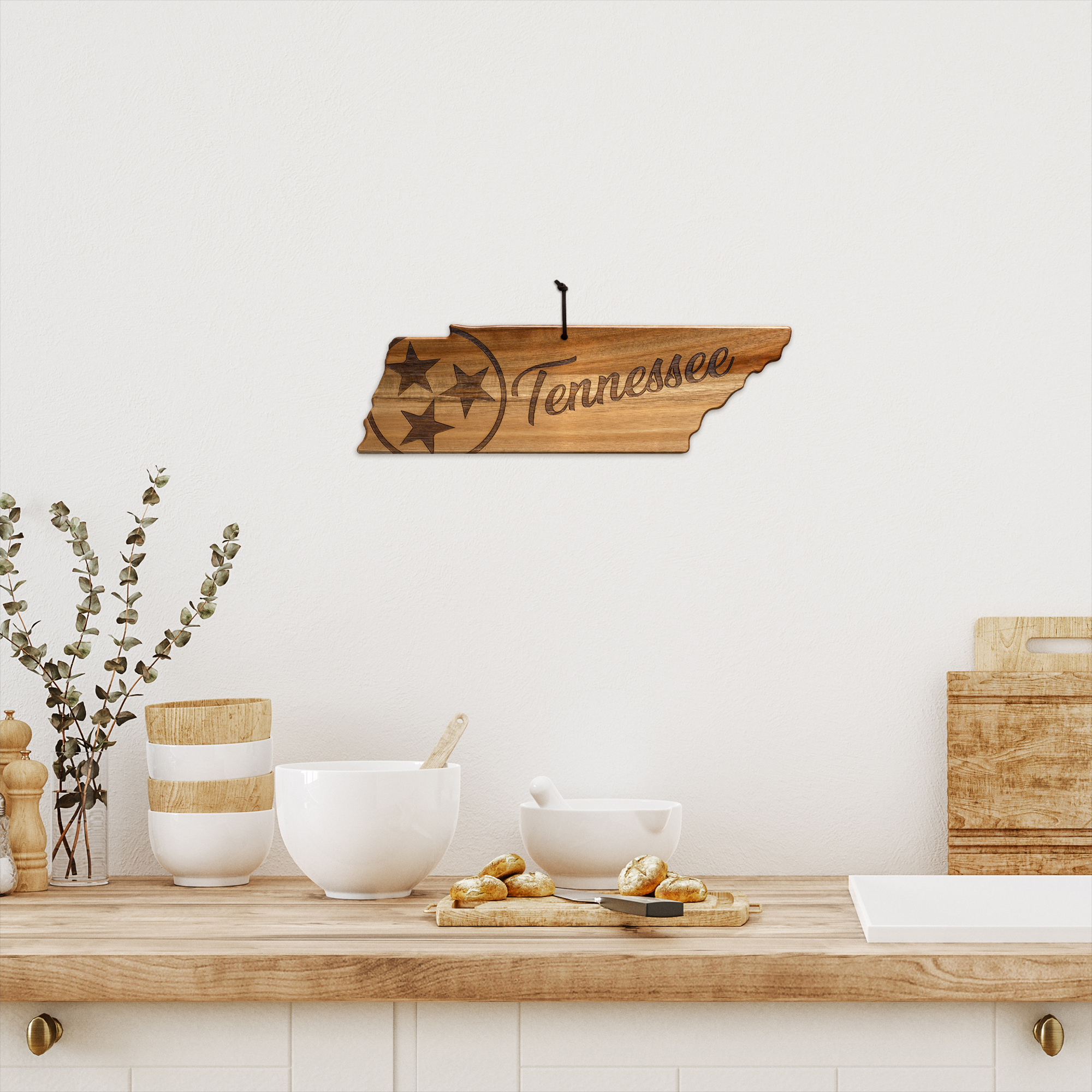 Rock & Branch® Origins Series Tennessee State Shaped Wood Serving and Cutting Board 5