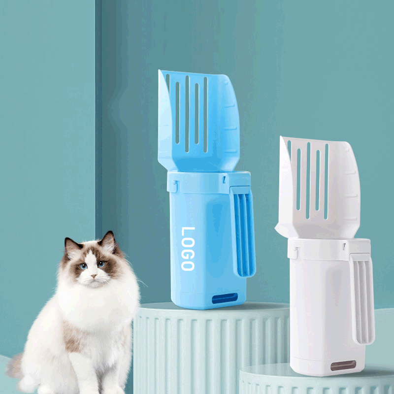 Cat Litter Scooper with Holder/ Cat Poop Shovel with Waste Container 2
