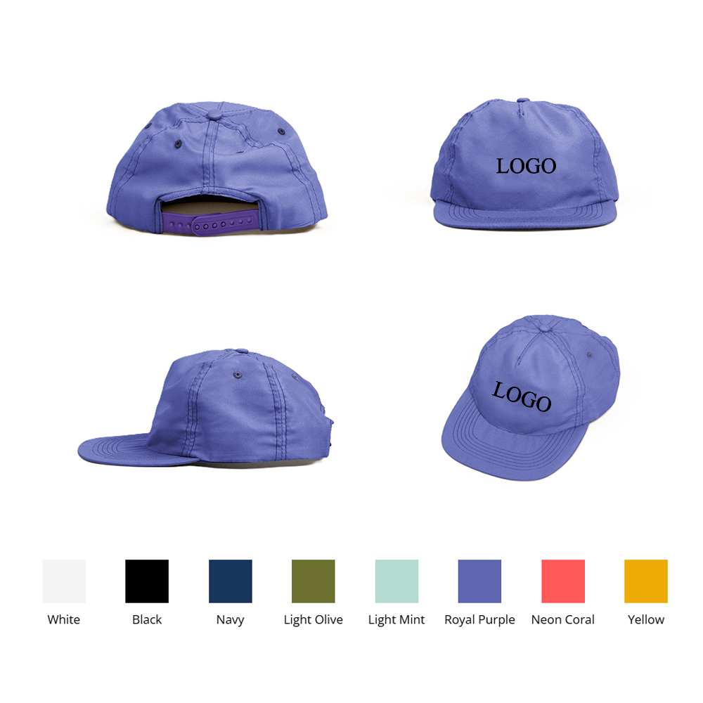 Custom Five Panel Unstructured Flat Bill Hats 2