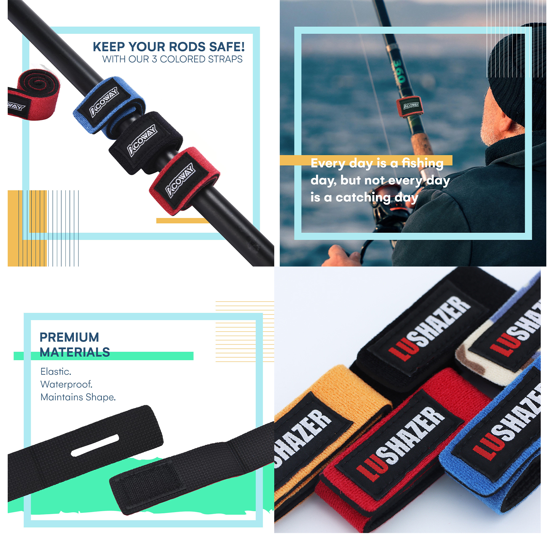 Fishing Rods Belt Stretchy Strap 2