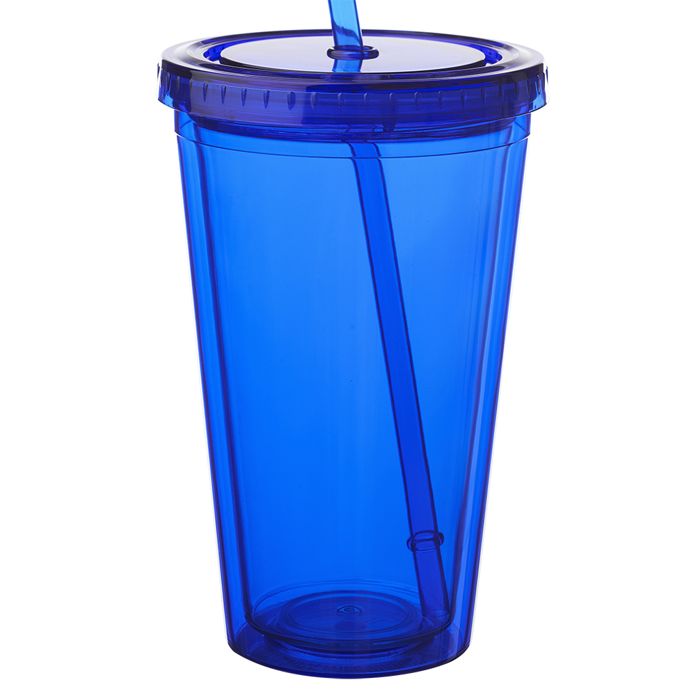 16 oz. Double Wall Acrylic Tumblers With Straws 26