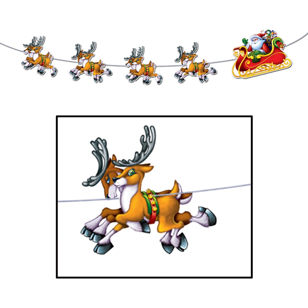 Santa & Sleigh Streamers - 8' 1