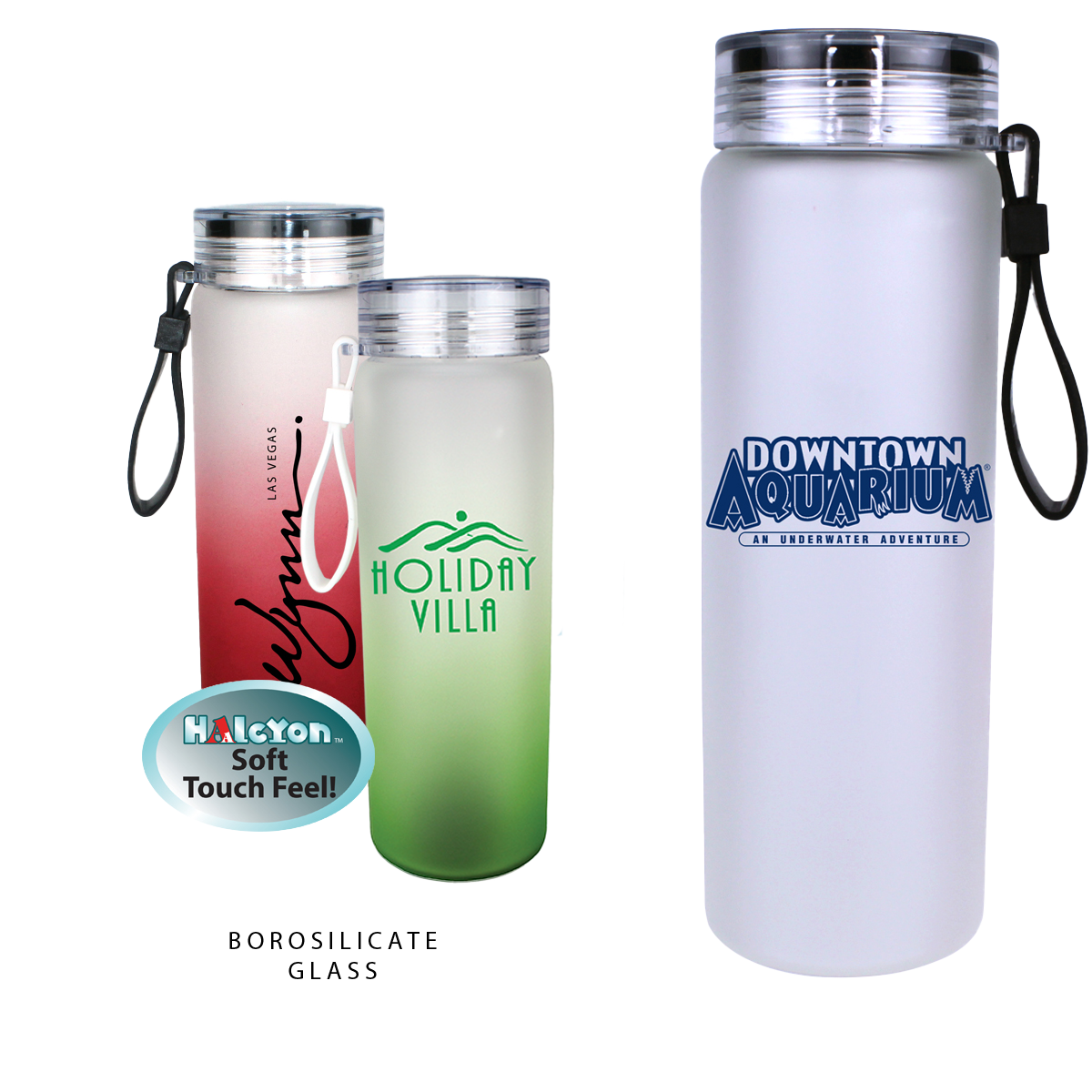 Halcyon® 20 oz. Frosted Glass Bottle with Screw on Lid 4