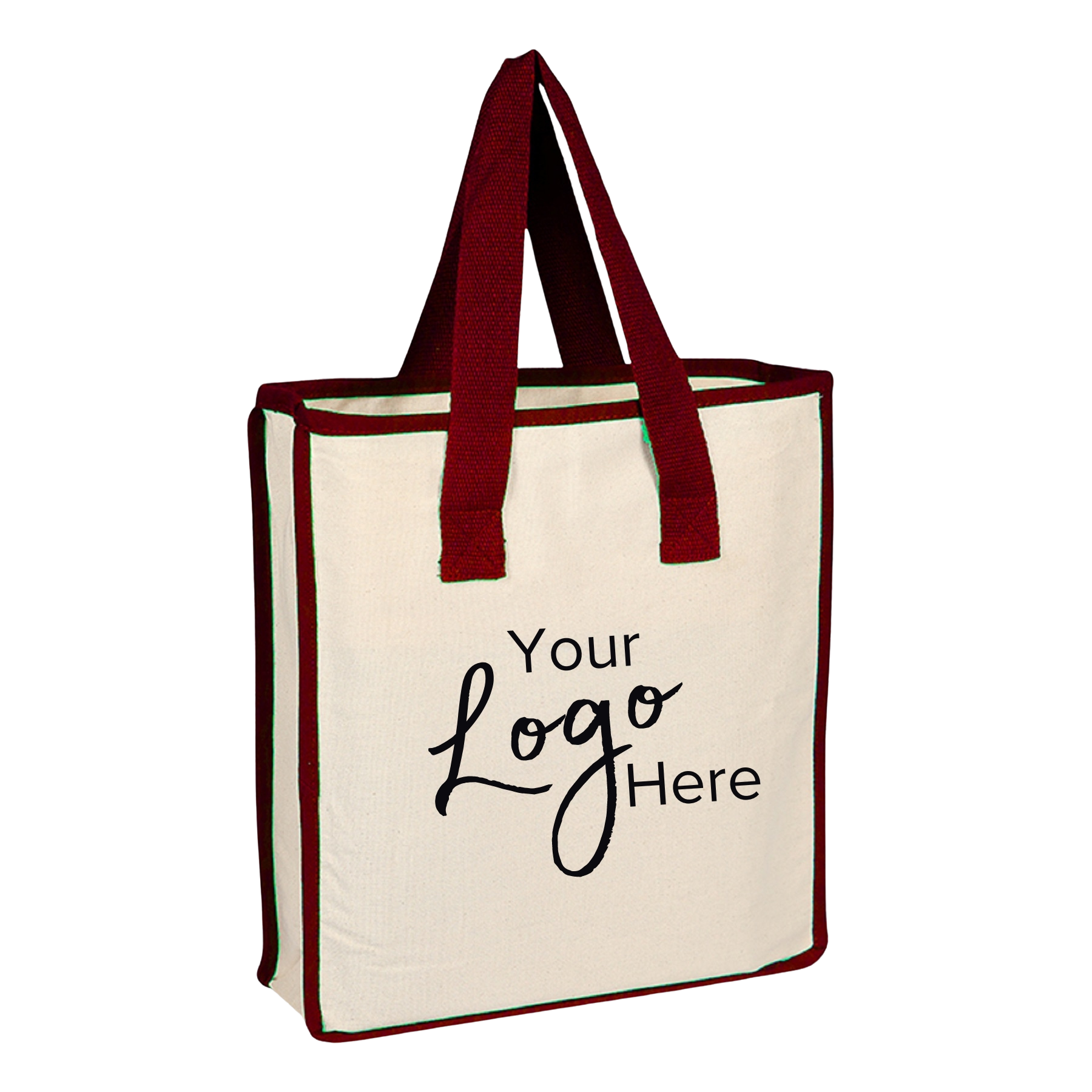 Canvas Shopping 14"W x 15"H x 4" Gusset Bag with Natural Handles, custom tote bag with logo imprint 6