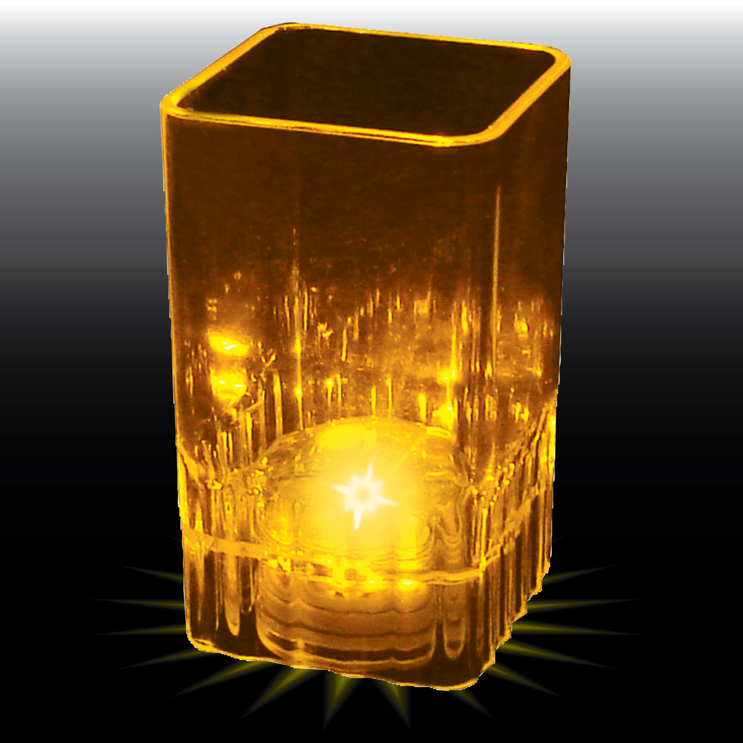 2oz Light Up Plastic Fluted Square Shot Glass 7