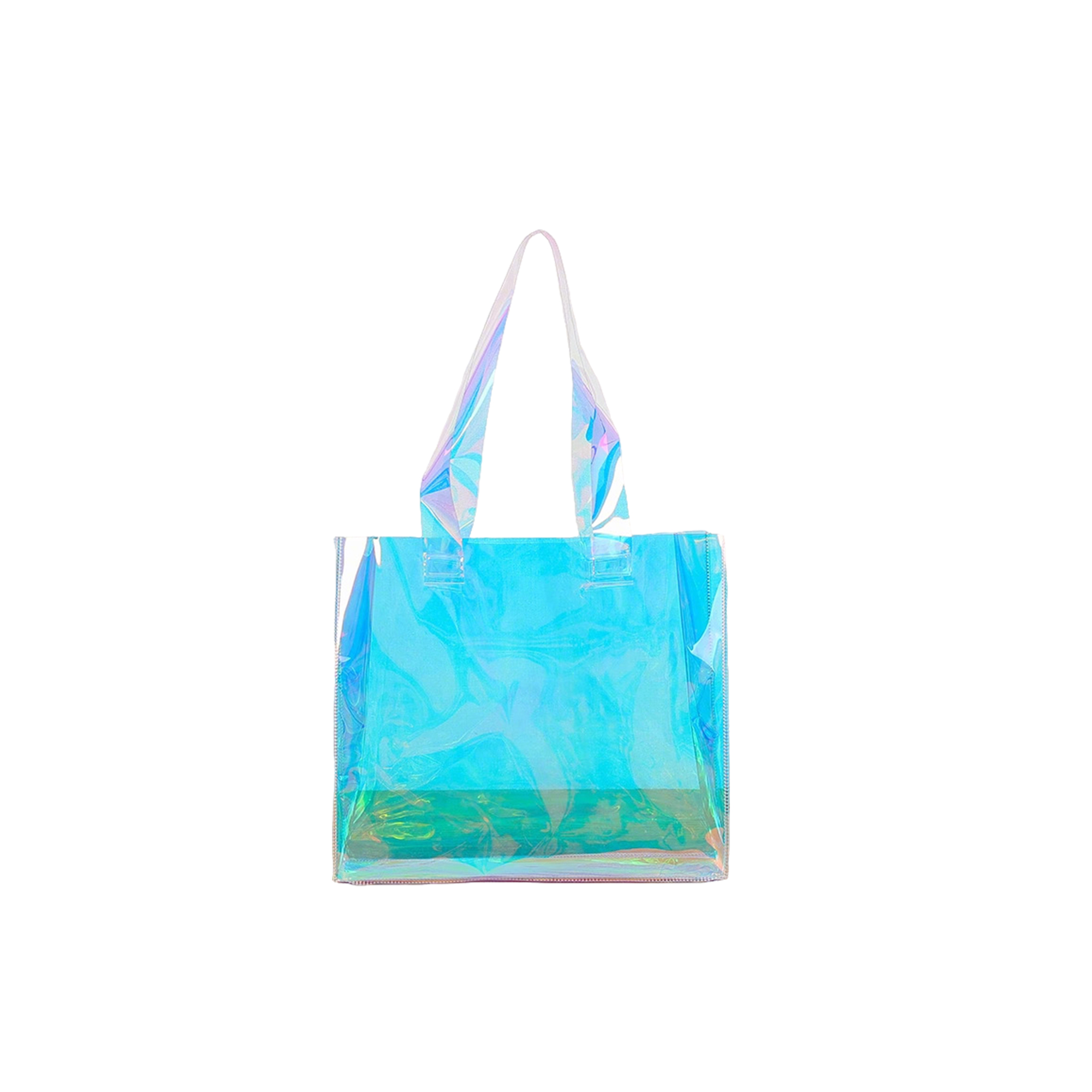 Transparent PVC Iridescent Gift Tote 14.2" x 14.2" x 3.5" 1