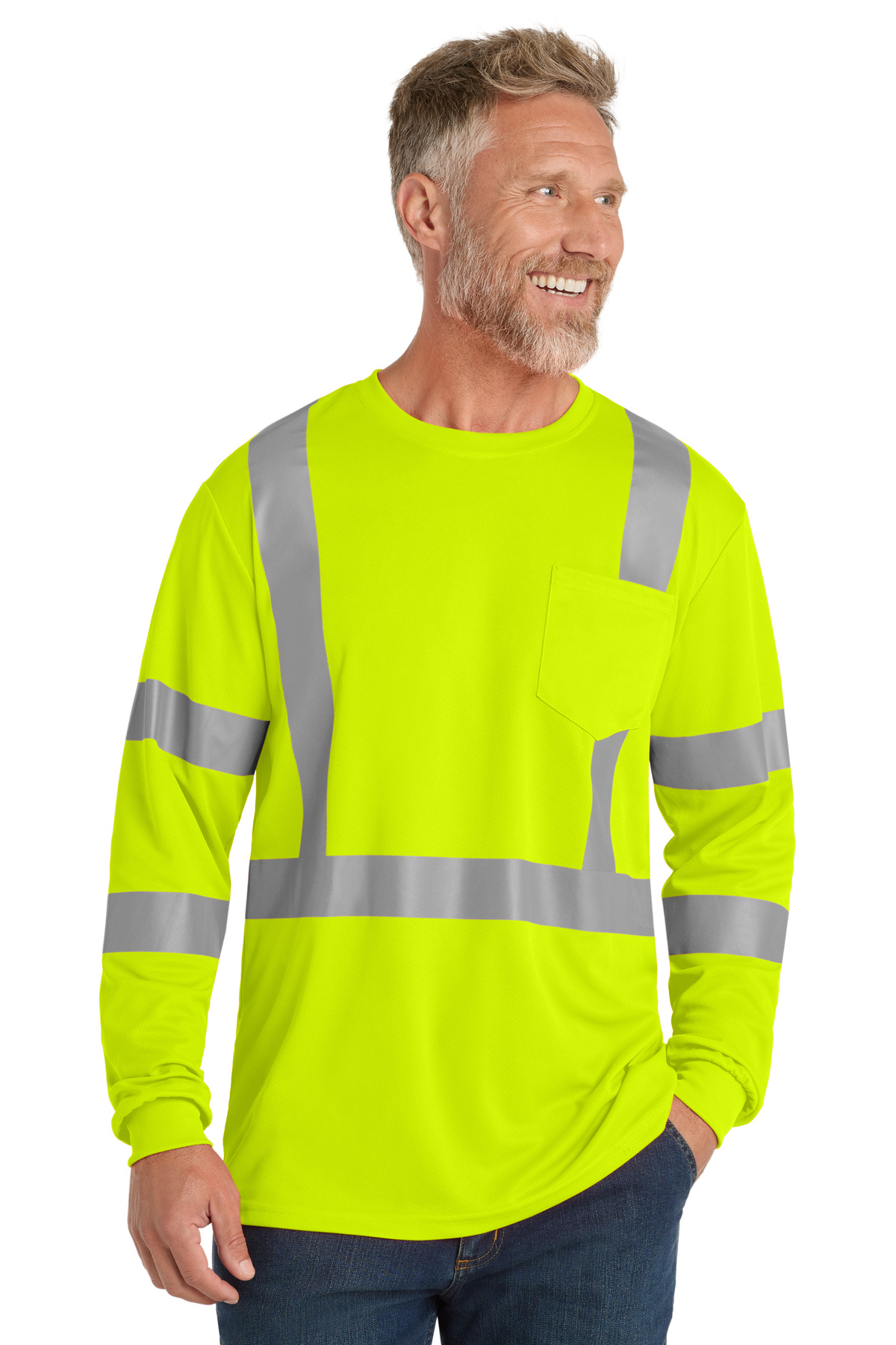CornerStone ANSI 107 Class 3 Mesh Long Sleeve Tee. CS203 12