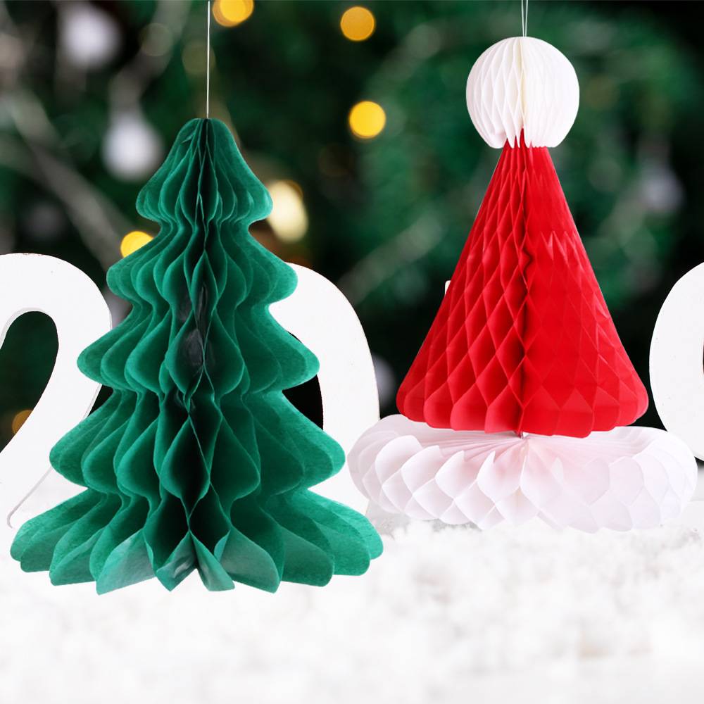 Paper Honeycomb-Shaped Christmas Pendant 6