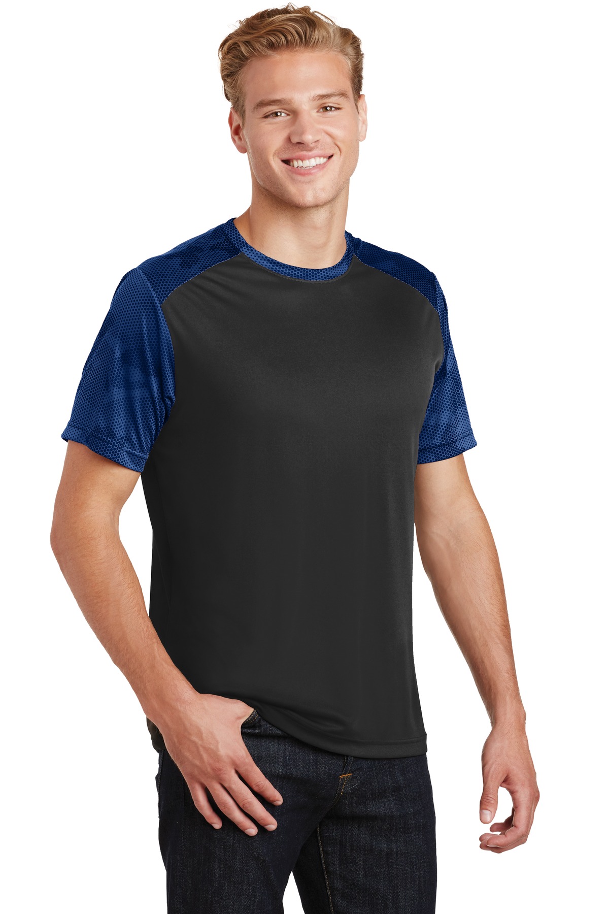 Sport-Tek CamoHex Colorblock Tee. ST371 13