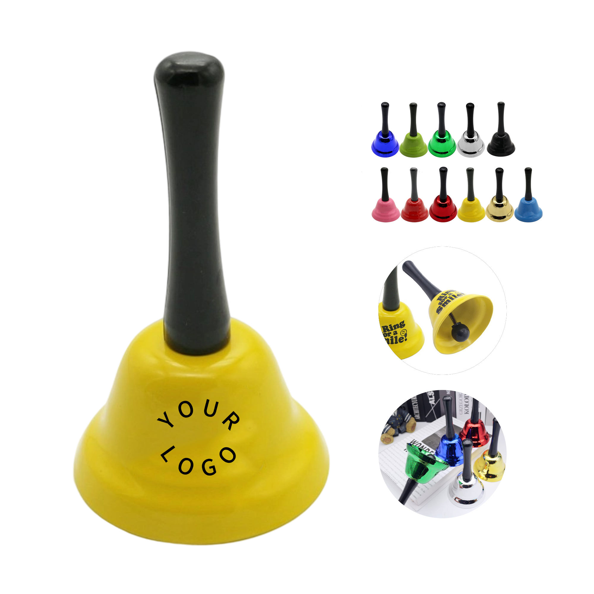 Metal Handheld Jingle Bell Clear Sound Service Call Bell 8