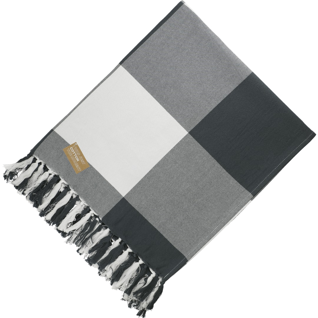 Field & Co. 100% Organic Cotton Check Throw Blanke 39