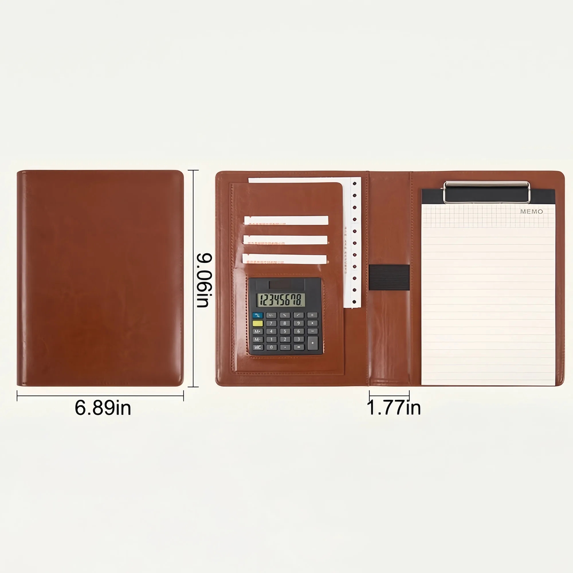 Multifunctional Business A5 Leather Folder With Calculator 4