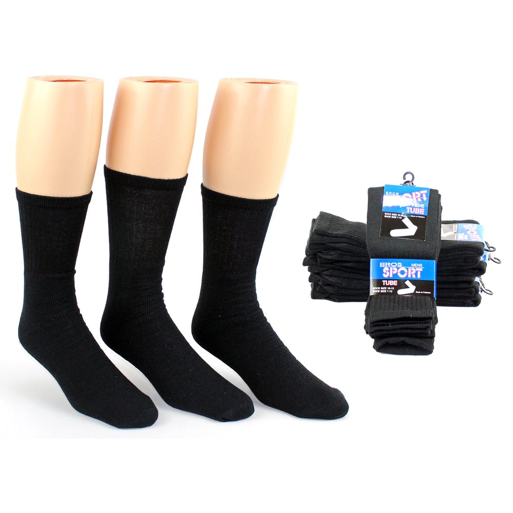 Men's Tube Socks - Black Size 11-13 2