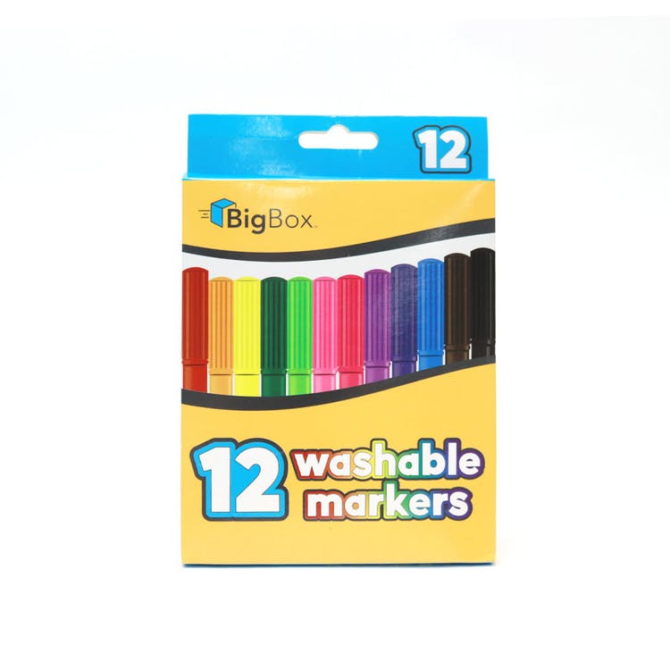 BigBox Washable Fine-Tip Markers 12ct