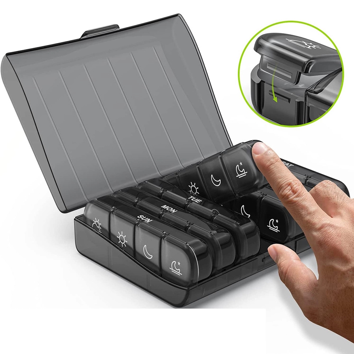 Weekly Pill Box Case with Dust-Proof 2
