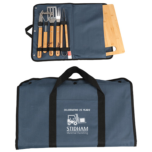 Firepit 5-Piece BBQ Set with Cutting Board & Carrying Case 5