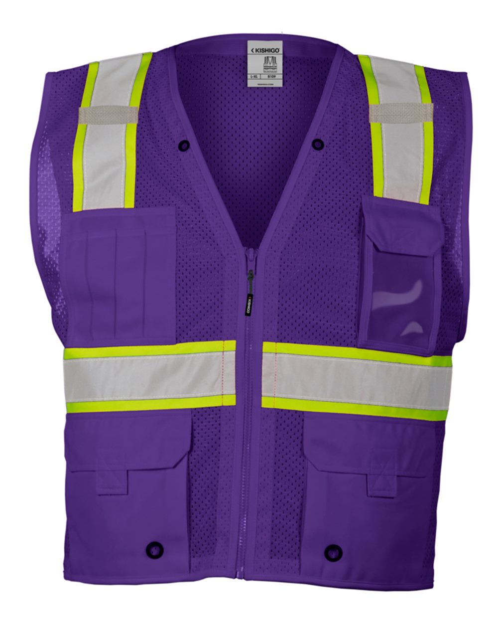 Unisex EV Series® Enhanced Visibility Multi-Pocket Mesh Vest - B100-111 29