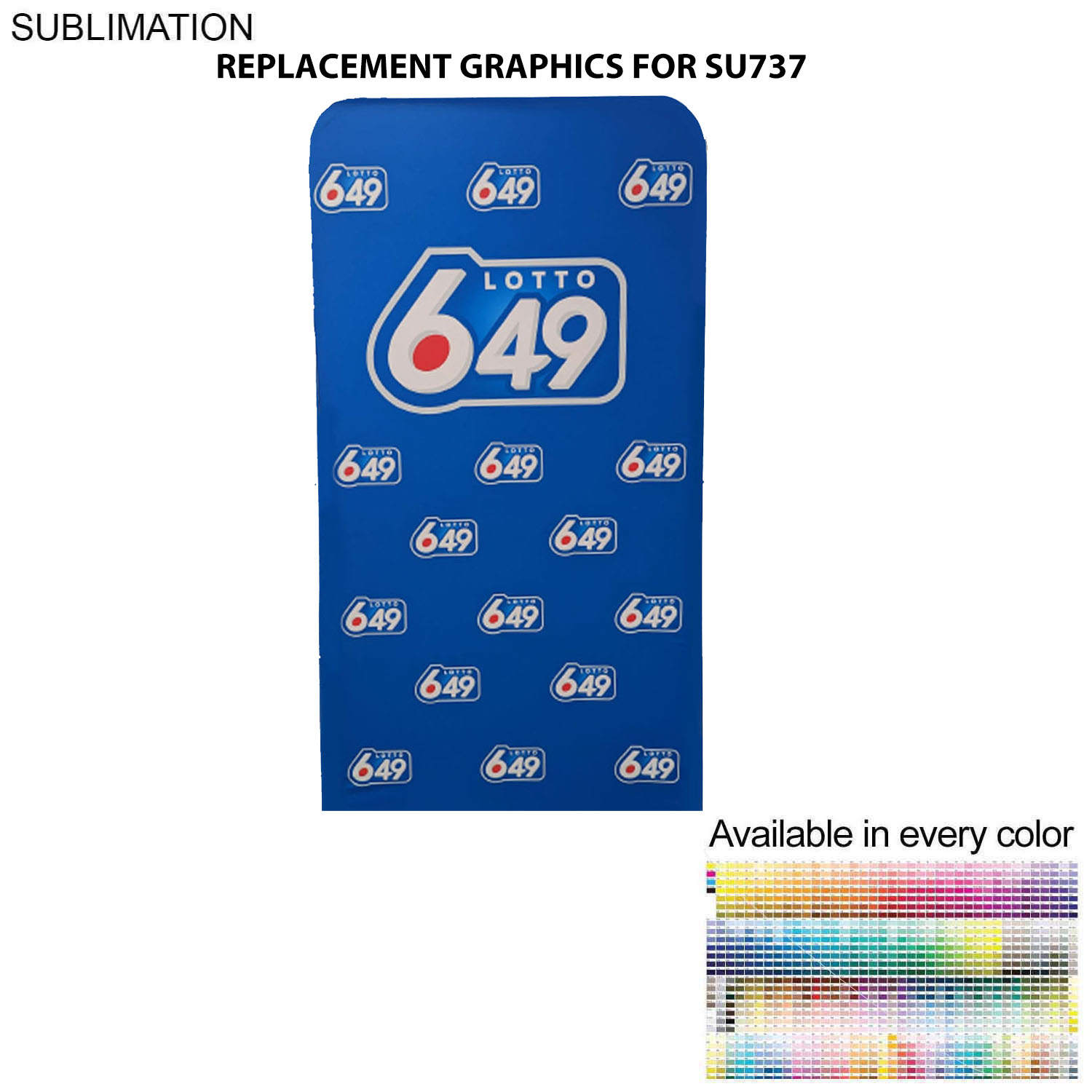 Replacement Graphics Double Sided 4'W x 90"H EuroFit Tension Fabric Slip on Cover, NO SETUP 7