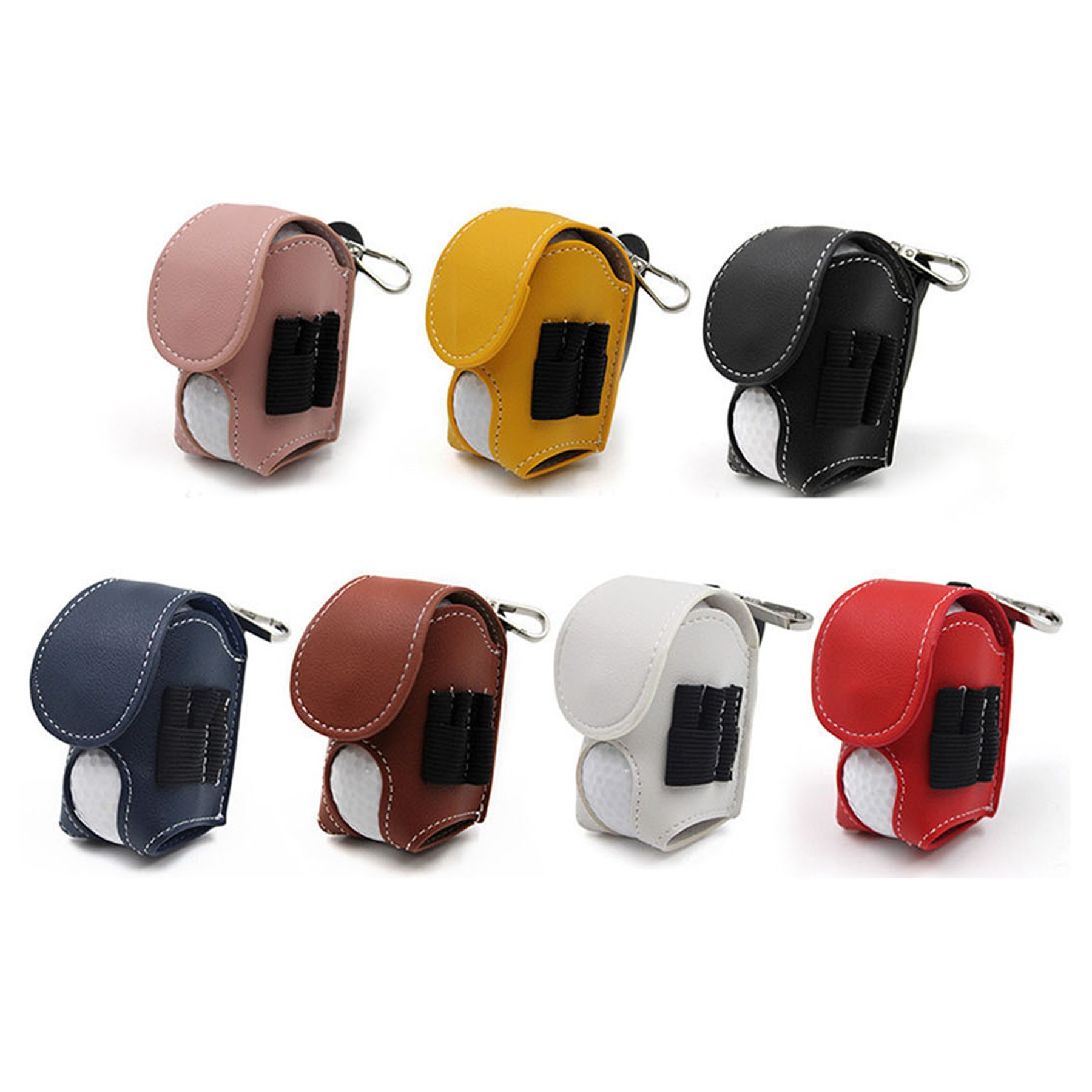 Leather Portable Golf Ball Holder Bag 2