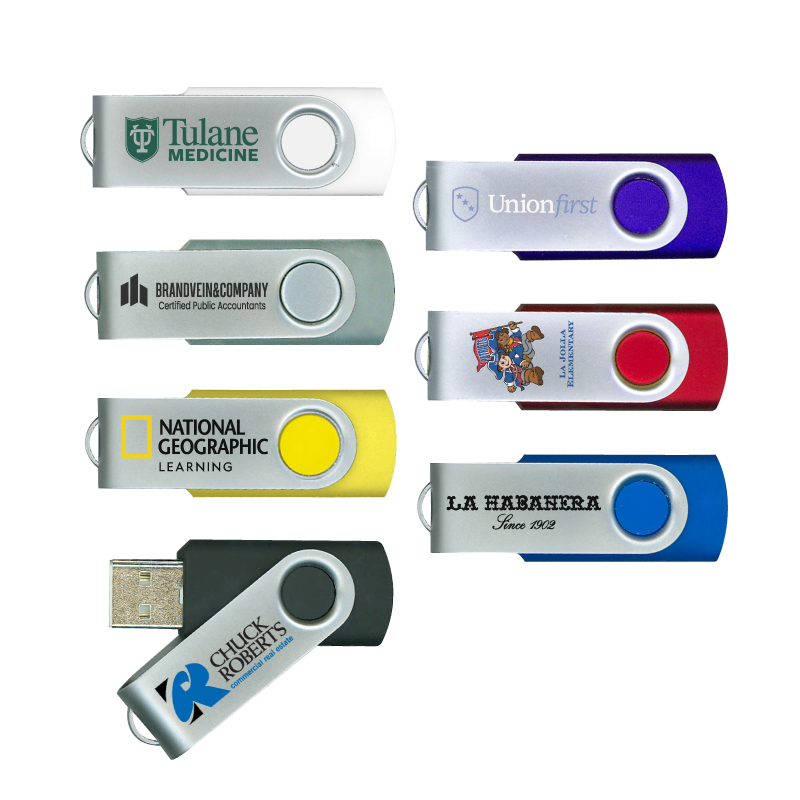 Steel Swiveling USB Flash Drive 1GB 1