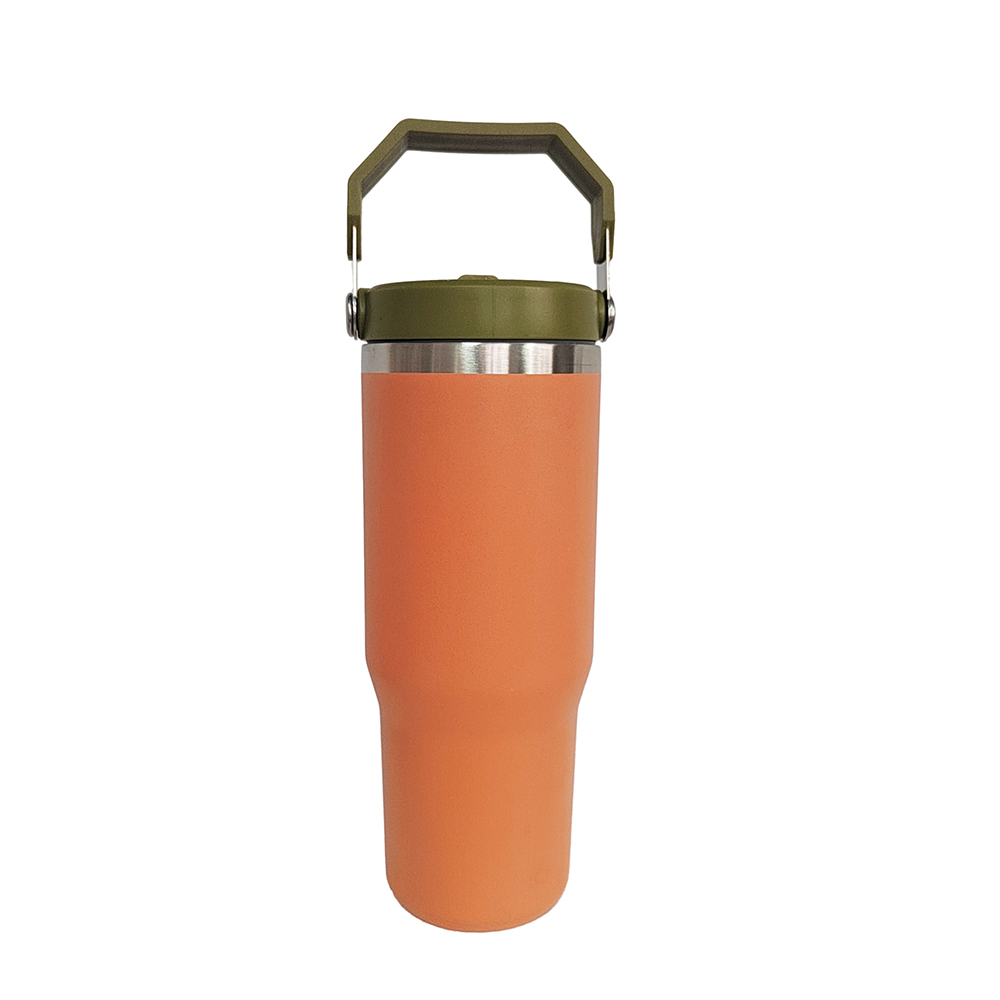 30 Oz. Vacuum Tumbler w/ Handle & Flip Straw Lid 1