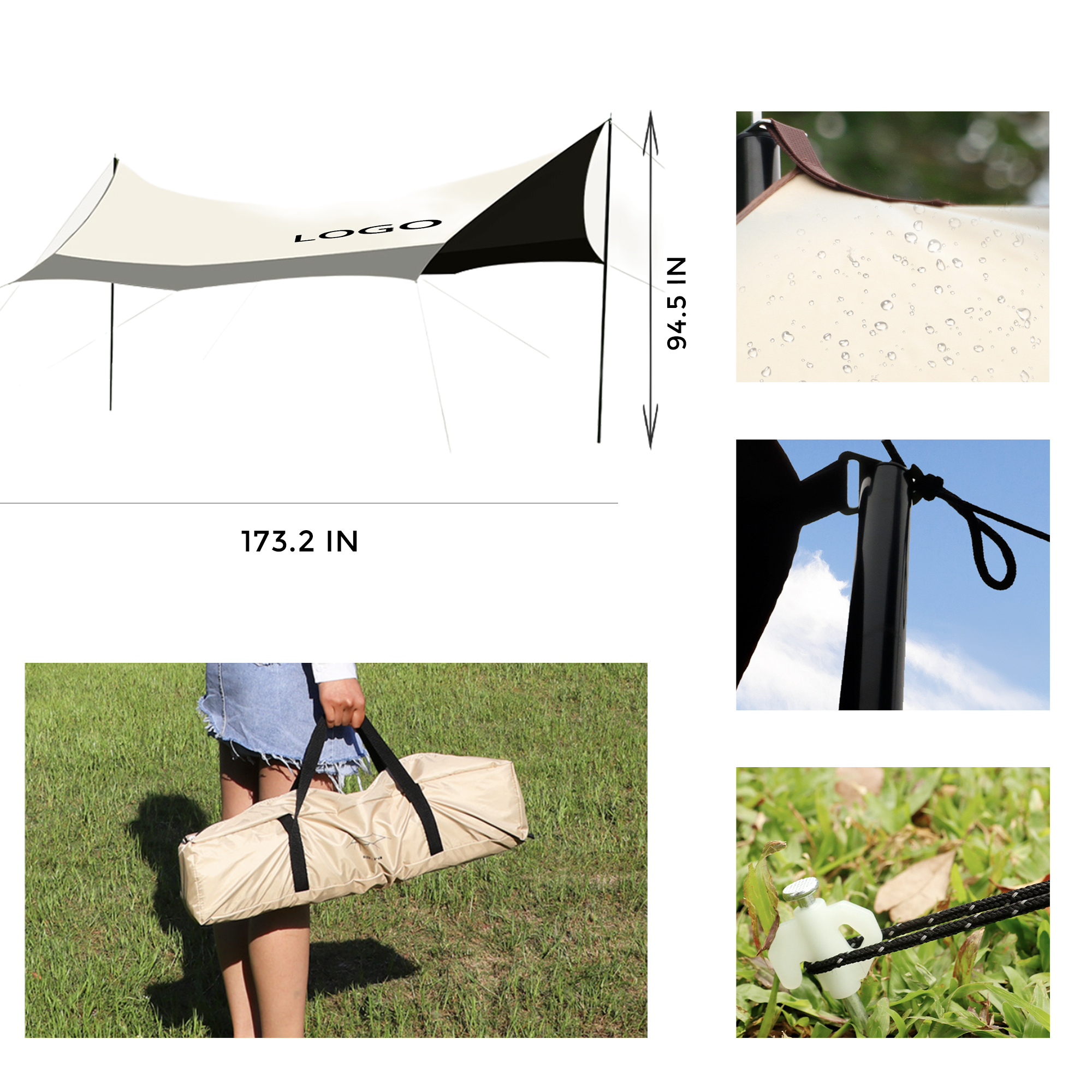 MOQ 1 PCS Portable Outdoor Sunshade Canopy 2