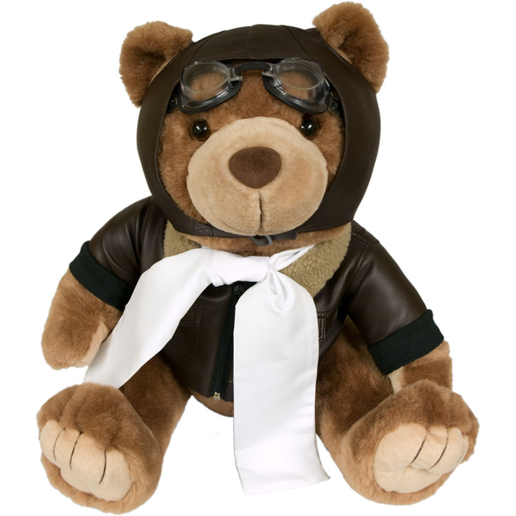 24" Brown Aviator Bear 1