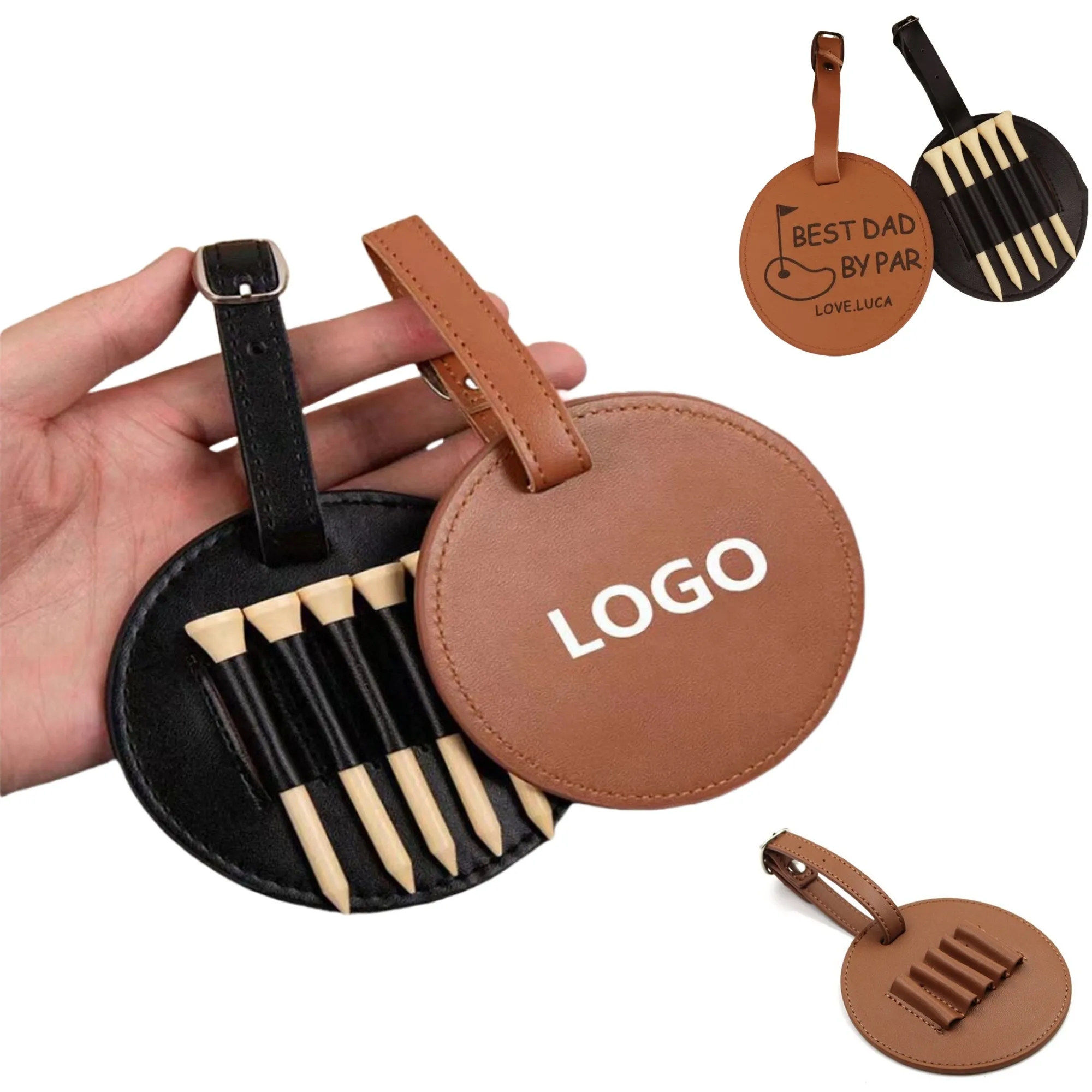 Leather Golf Tees Holder for Bag Belt 2