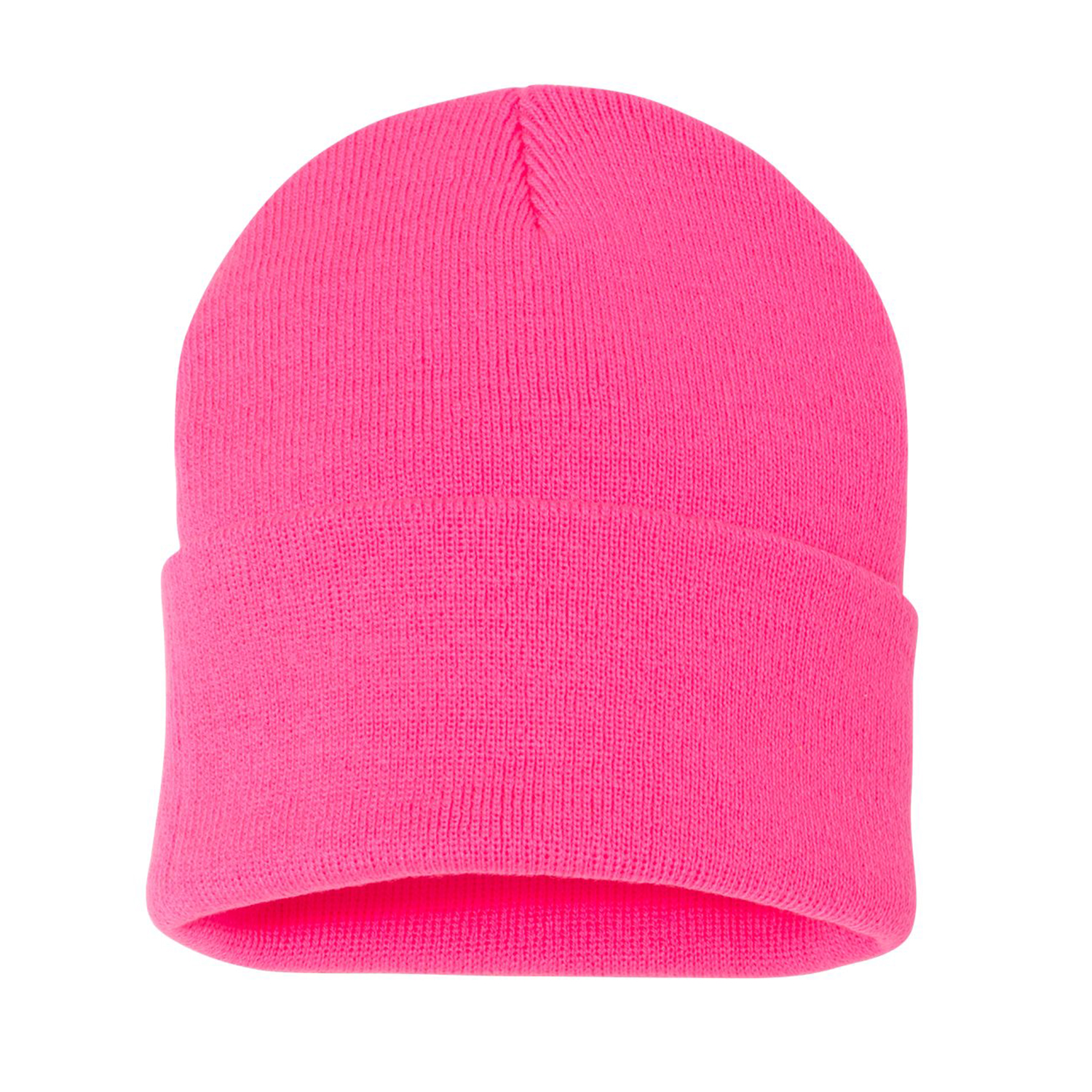 Solid Cuffed Beanie w/ Sewn Woven Patch 14