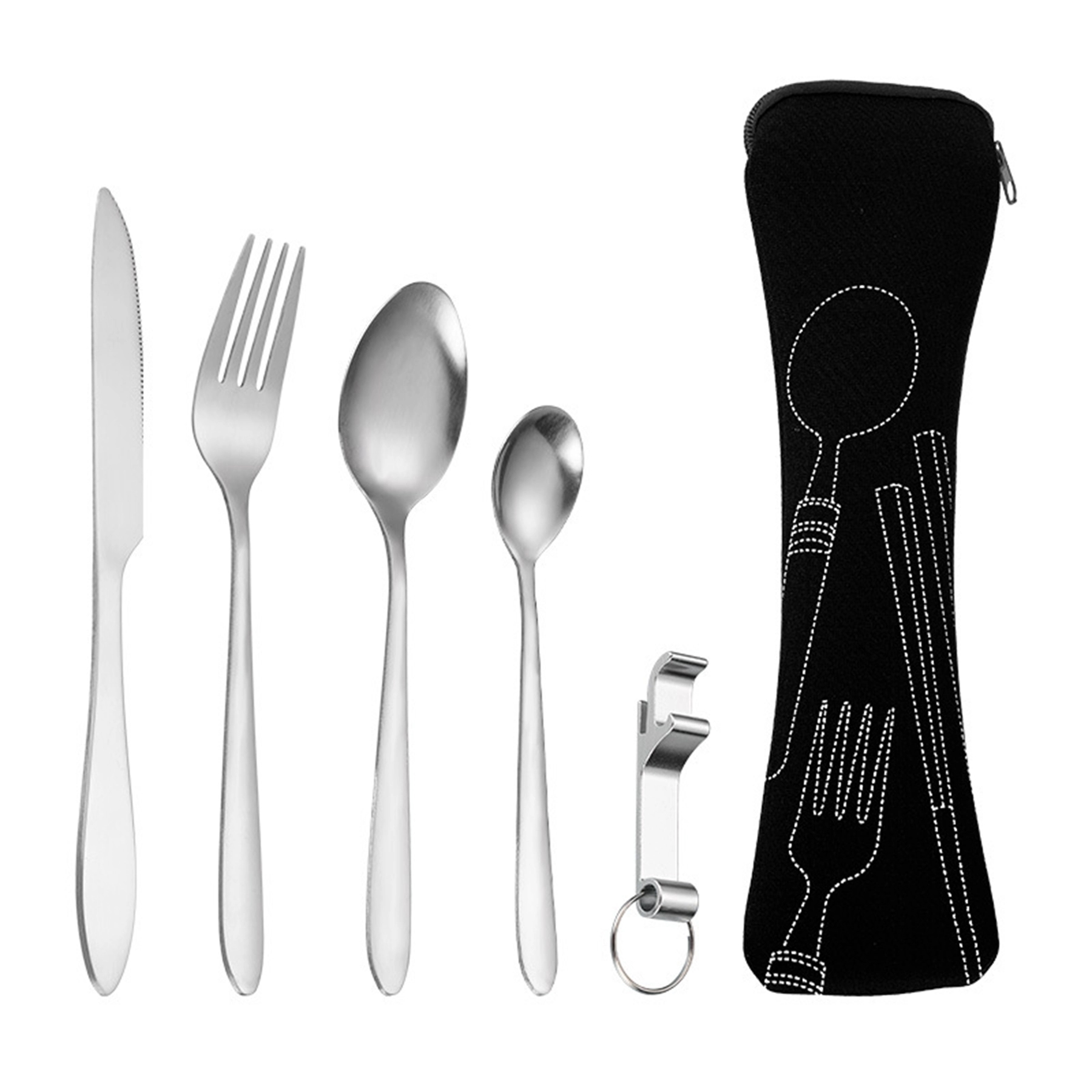 Stainless Steel Cutlery 5 Piece Set with Neoprene Pouch 3