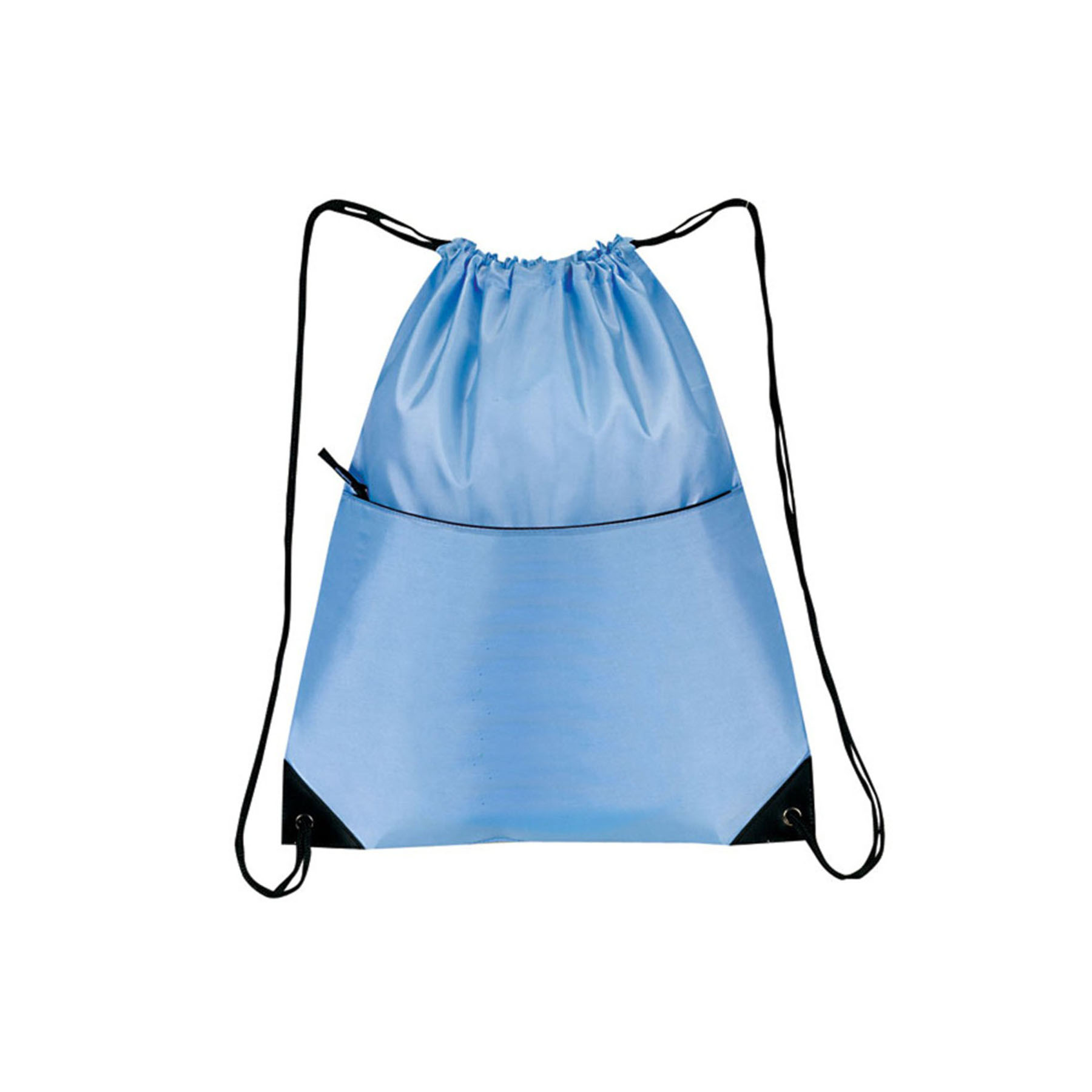 210D Nylon Zippered Drawstring Backpack 5