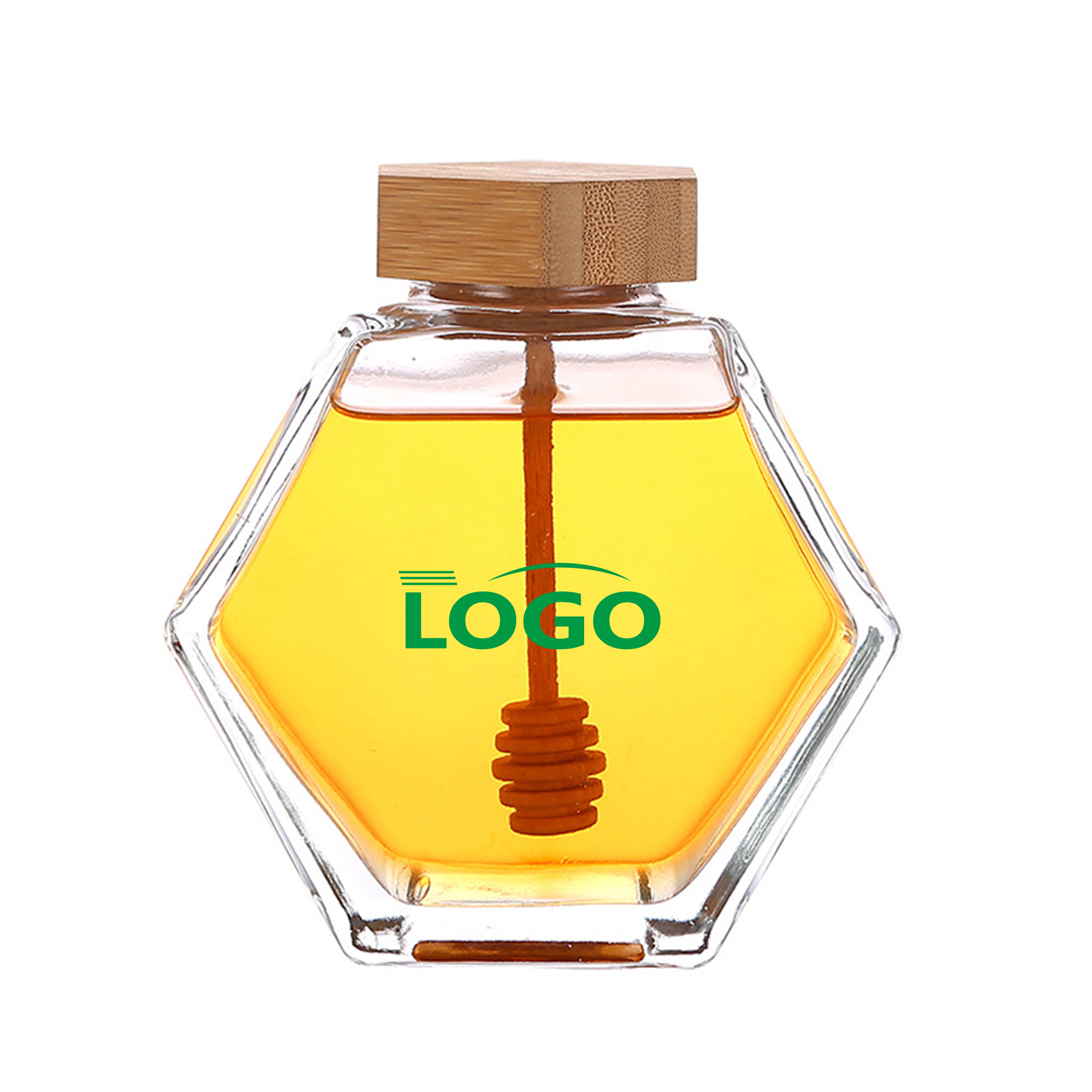 Hexagonal Glass Honey Jar with Lid 4