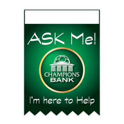 USA Made Peaked Bottom Paper Badge Ribbon Full-Color (3.5x2.5")