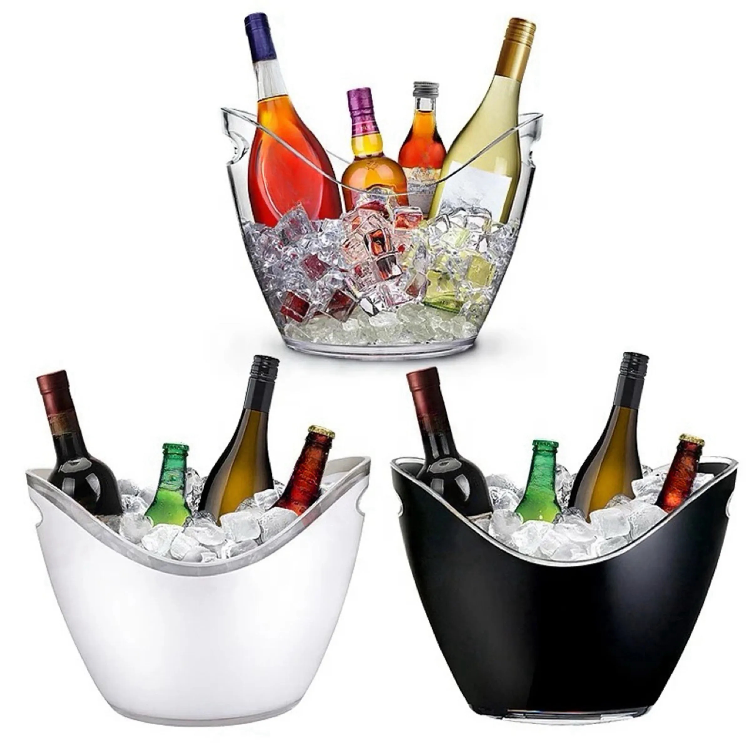 Stylish 8L PVC Ice Bucket with Handles 6